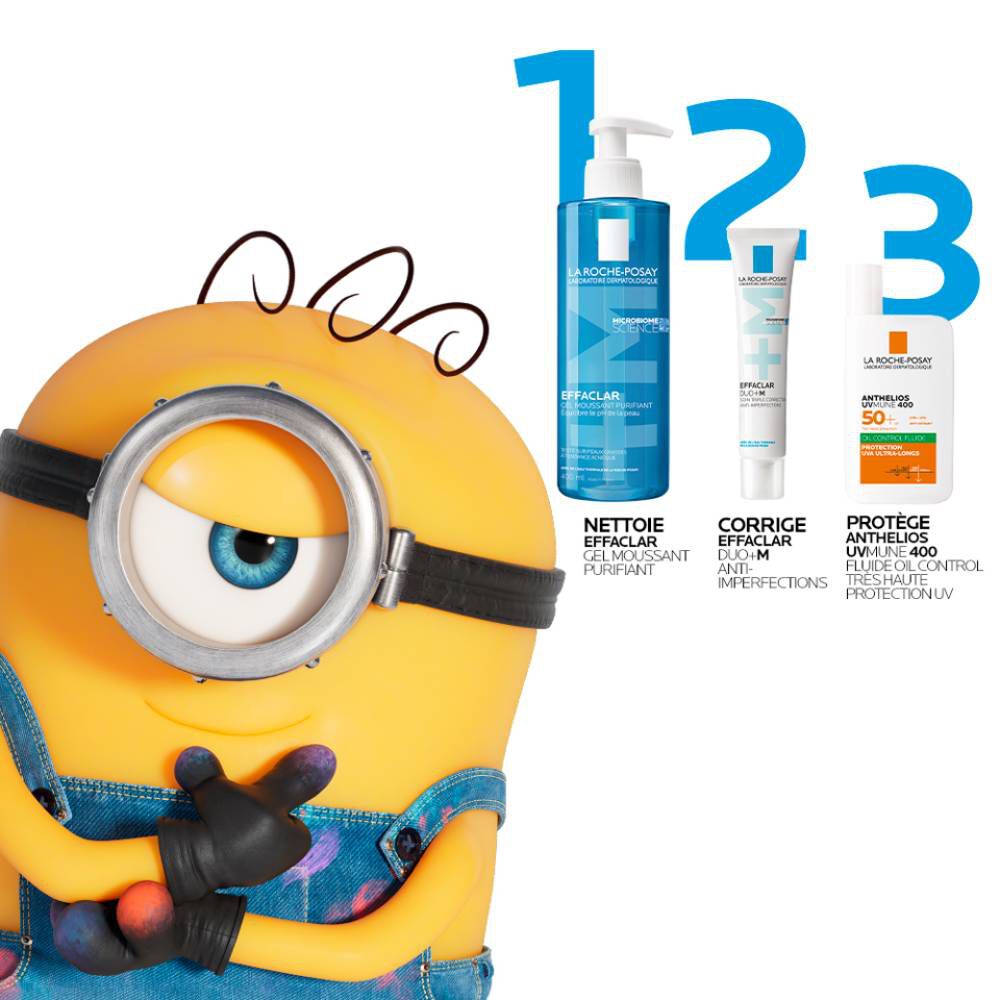 La Roche-Posay Effaclar, Minion beside a three-step routine