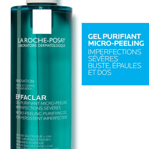 La Roche-Posay Effaclar, close-up of the pump bottle label