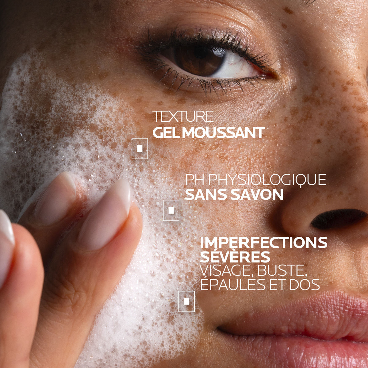 La Roche-Posay Effaclar, applied to the face