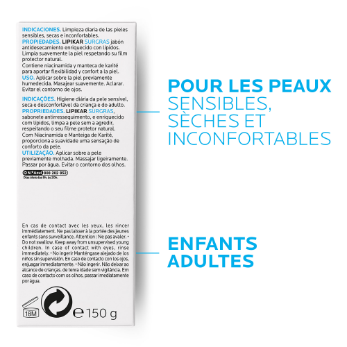 La Roche-Posay Effaclar Surgras Cleansing Bar 65g, packaging detail