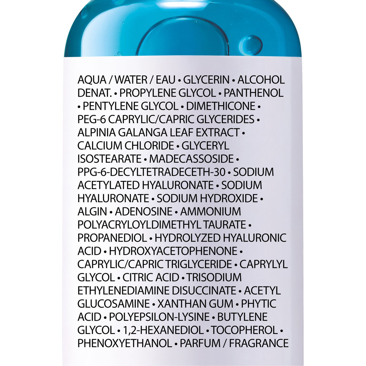 La Roche-Posay Hyalu B5, back label with ingredient list