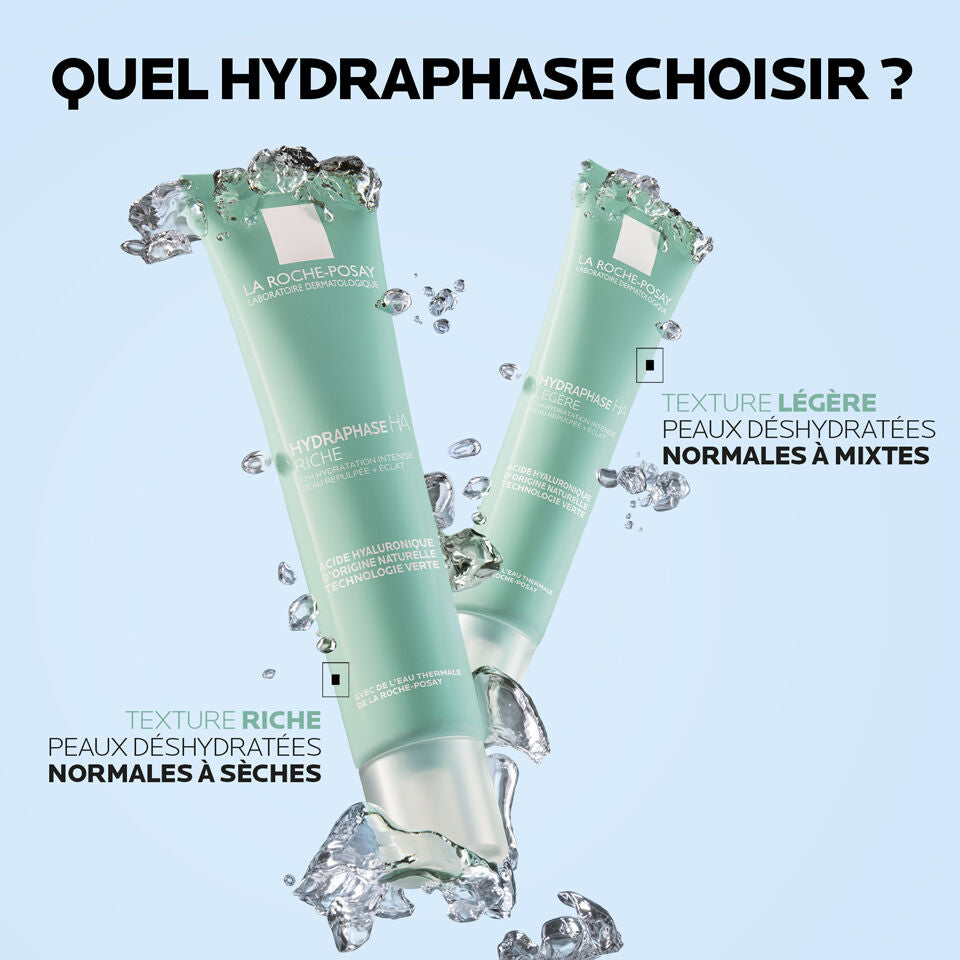 La Roche-Posay Hydraphase HA, light and rich tubes compared in French
