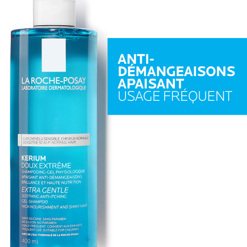 La Roche-Posay Kérium Gentle Shampoo for Sensitive Scalp 400ml, product close-up