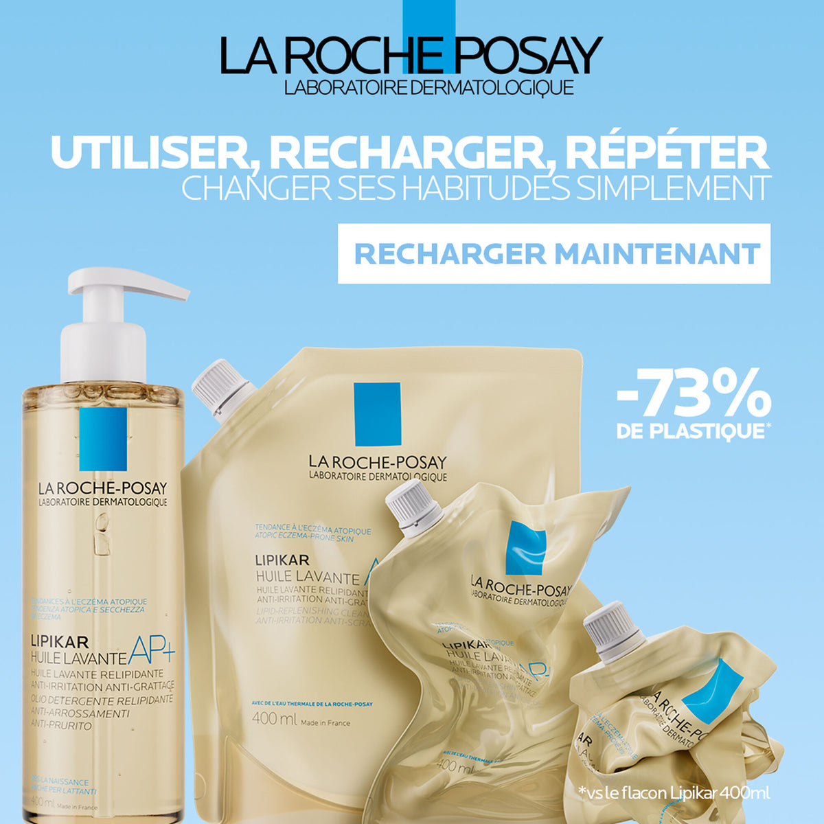 La Roche-Posay Lipikar Cleansing Oil AP+ Refill, refill, vue 5
