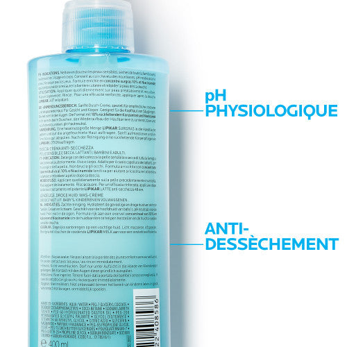 La Roche-Posay Lipikar Surgras Anti-Drying Cleansing Cream 400ml, side view