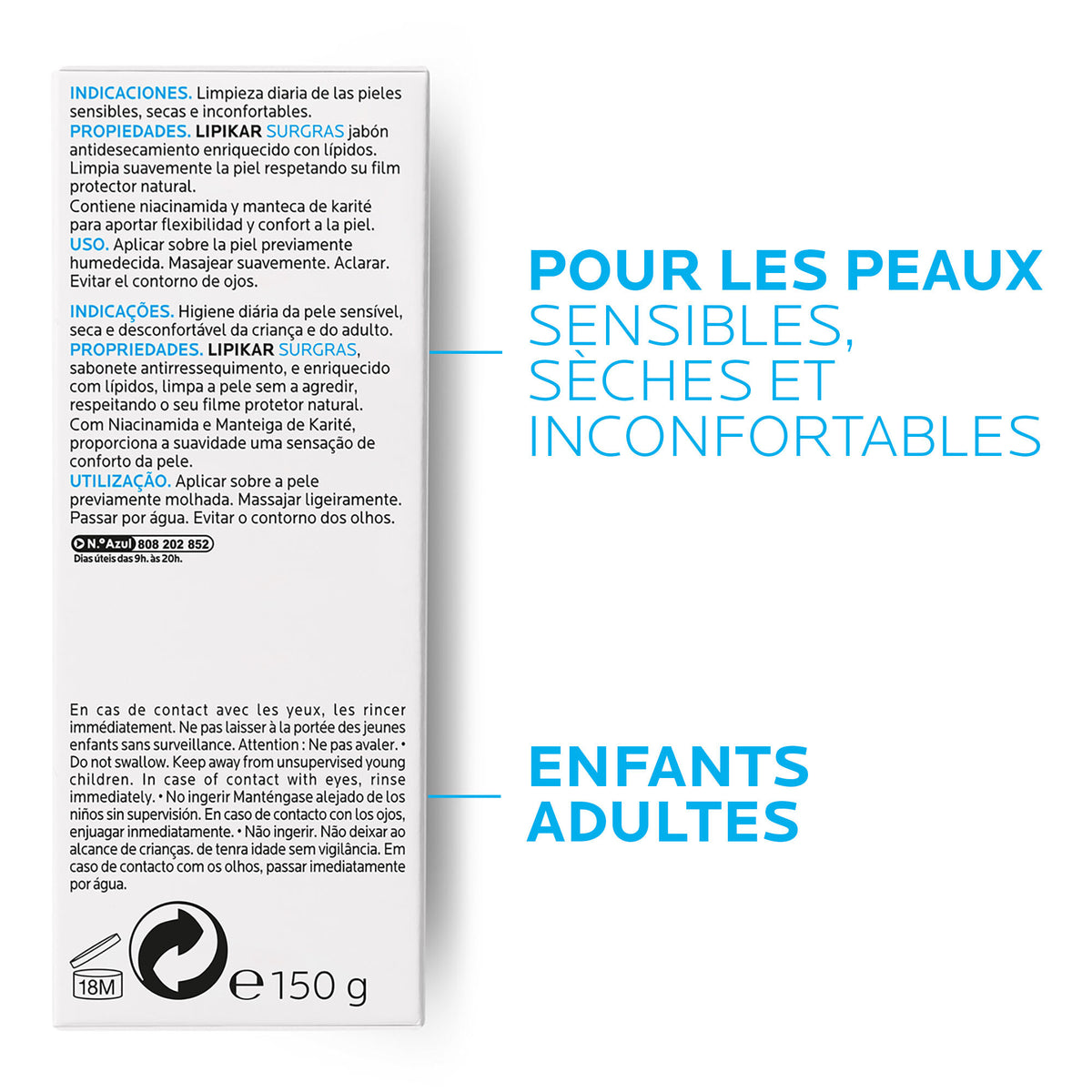 La Roche-Posay Lipikar Surgras Cleansing Bar, vue 5