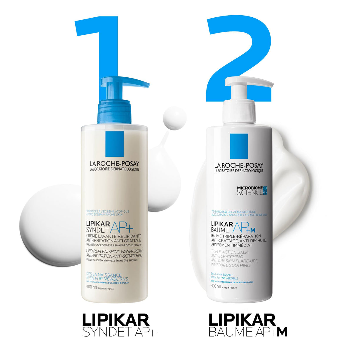 La Roche-Posay Lipikar, two-step routine with the wash cream and AP+M balm