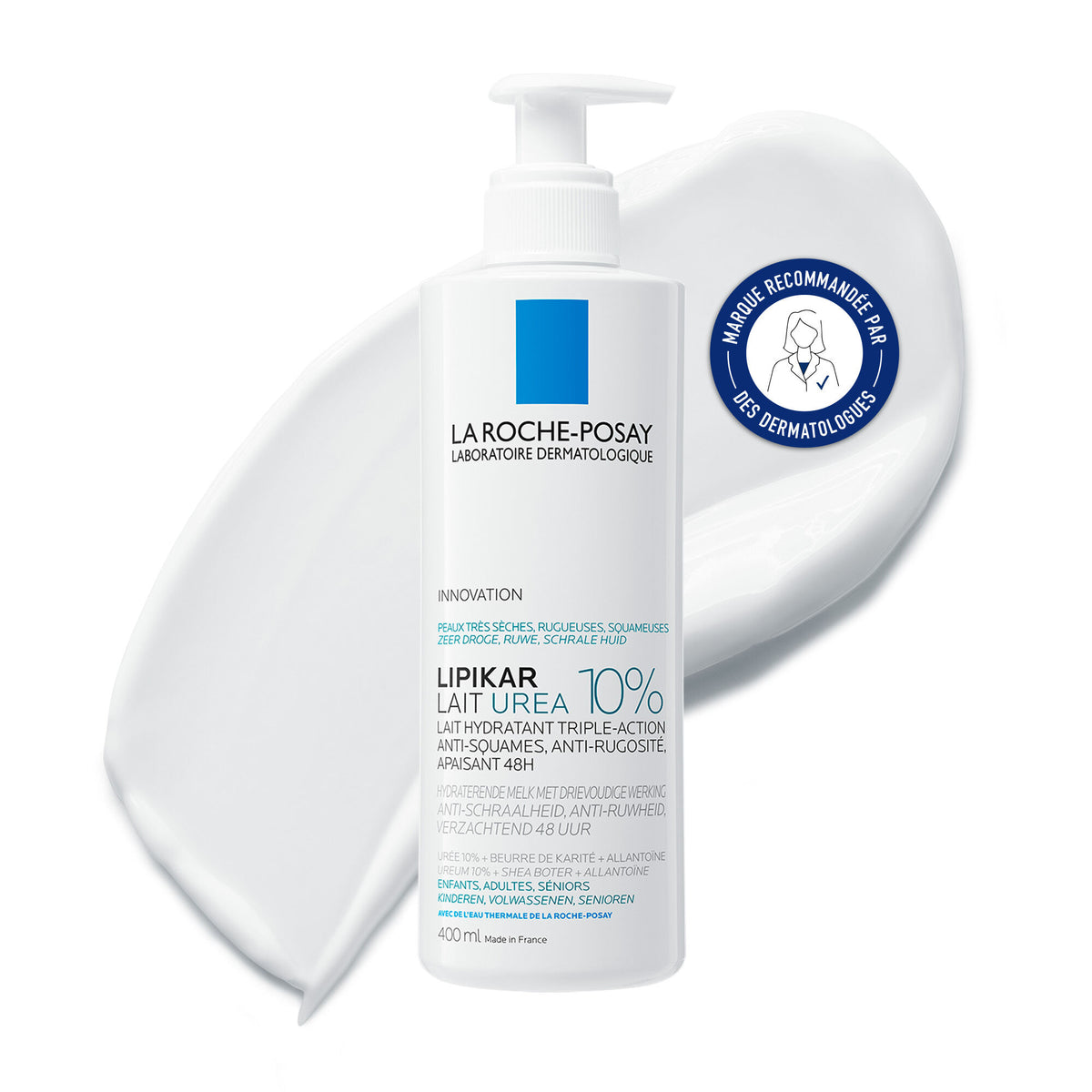 La Roche-Posay Lipikar Urea 10% Body Milk, 400ml, vue 2
