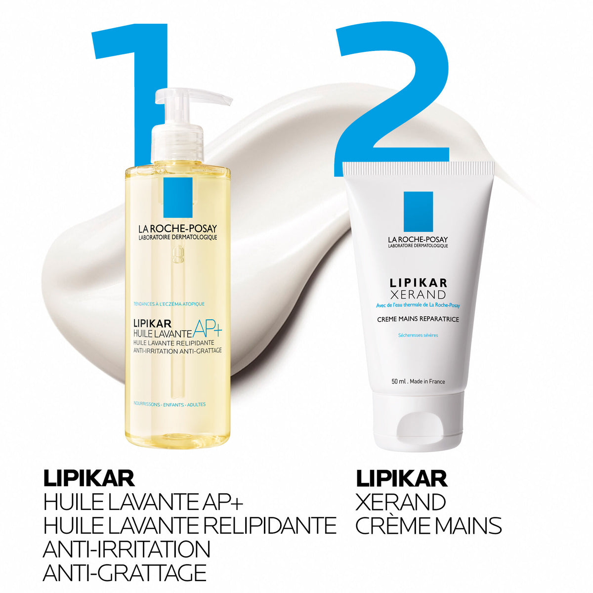 La Roche-Posay Lipikar Xerand, two-step routine with the AP+ cleansing oil and hand cream