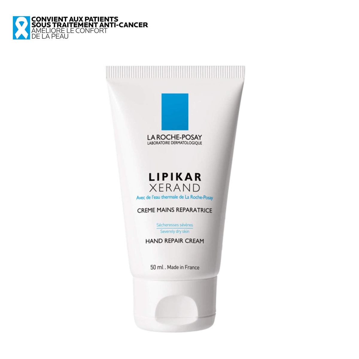 La Roche-Posay Lipikar Xerand, front of the tube with a ribbon badge in French