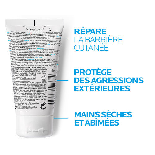 La Roche-Posay Lipikar Xerand Hand Cream, ingredient panel