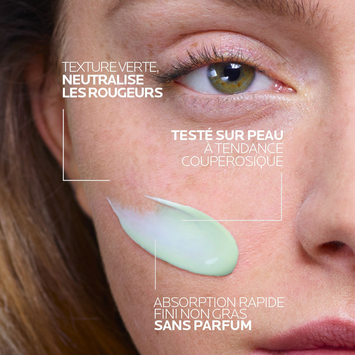 La Roche-Posay Toleriane Rosaliac AR, applied to the face