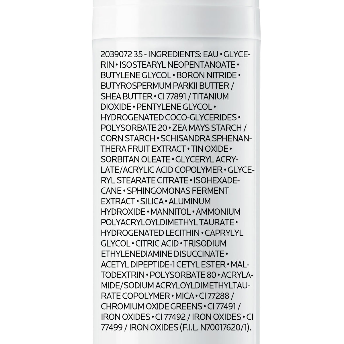 La Roche-Posay Toleriane Rosaliac AR, back label with ingredient list