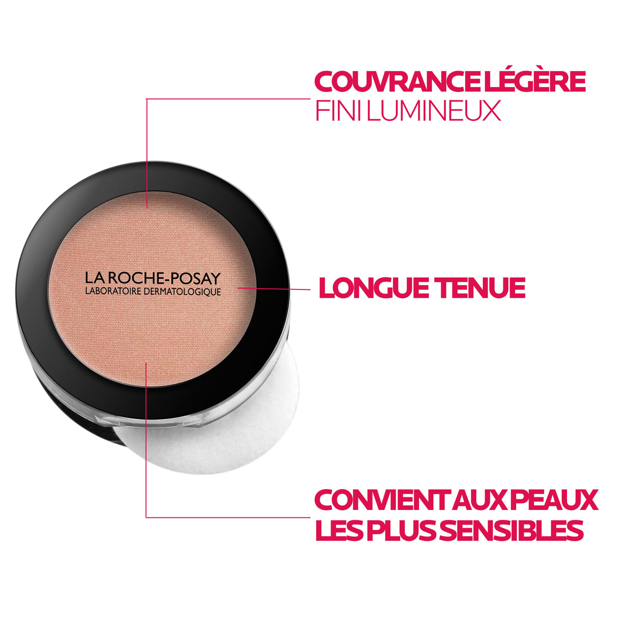La Roche-Posay Toleriane, Caramel compact with callouts in French