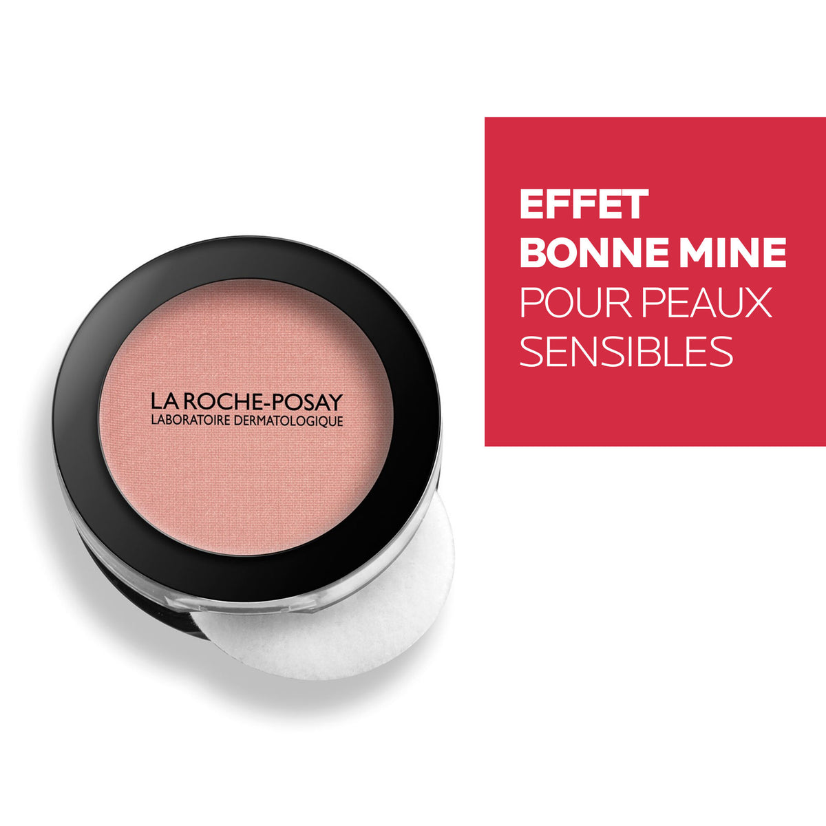 La Roche-Posay Toleriane, compact with a red claim panel in French