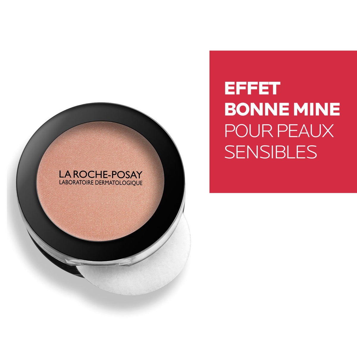 La Roche-Posay Toleriane, Caramel compact with a red claim panel in French