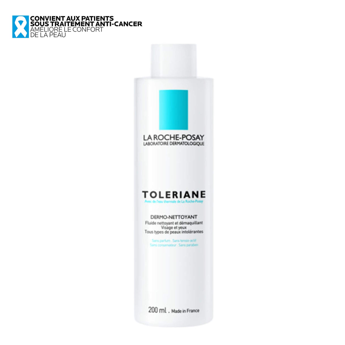 La Roche-Posay Tolériane 200ml, front of the bottle with a ribbon logo