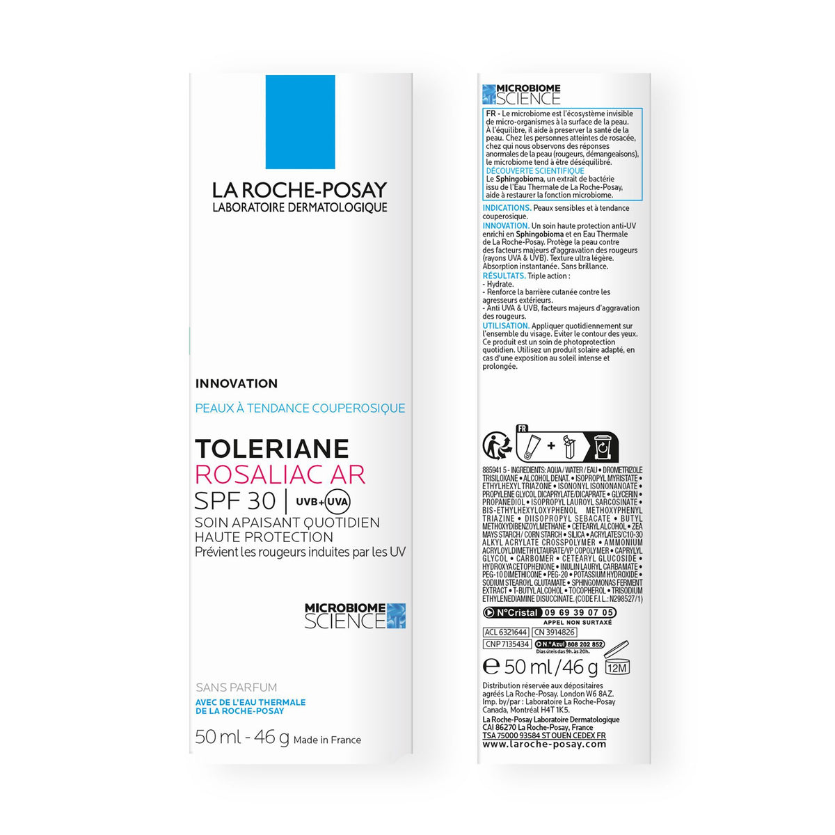 La Roche-Posay Toleriane Rosaliac AR 50ml, front and back of the box