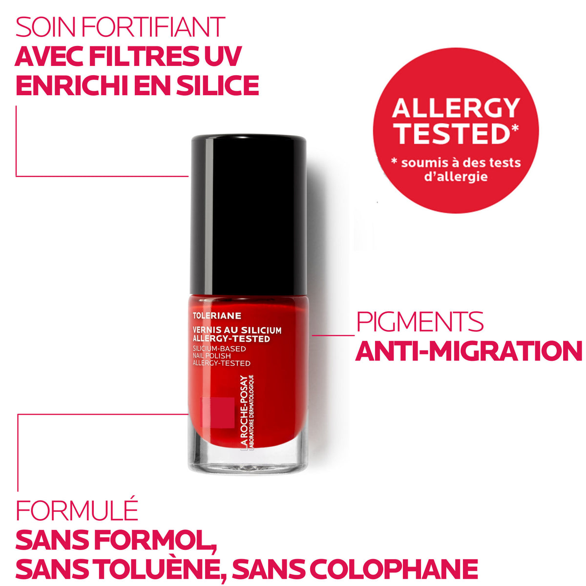 La Roche-Posay Toleriane Silicium Nail Polish 24 Rouge Parfait, vue 3