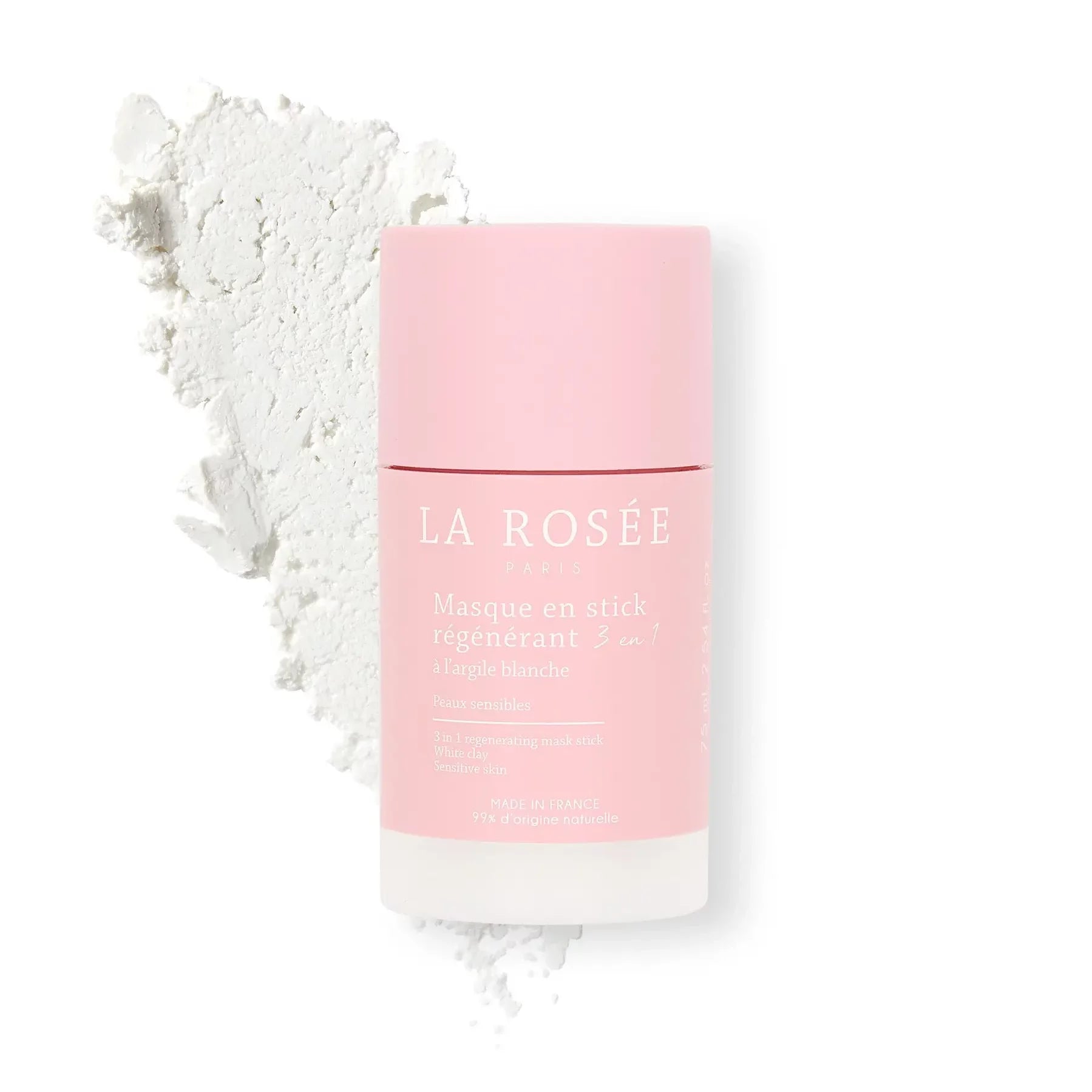 La Rosée 3 in 1 Regenerating Mask Stick white clay detox face mask stick, view 1
