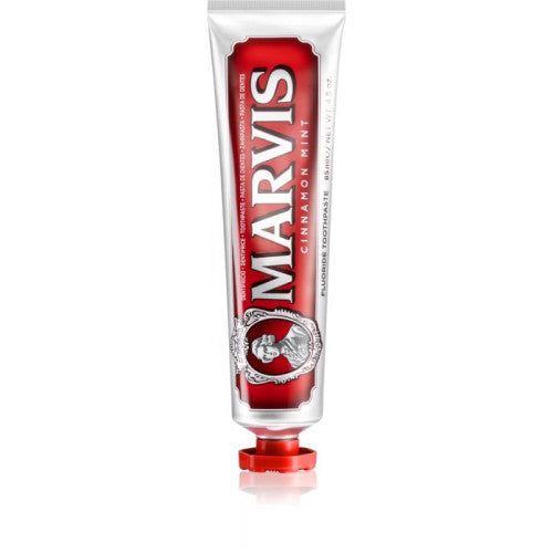 Marvis Cinnamon Mint Toothpaste 85ml, front of the tube