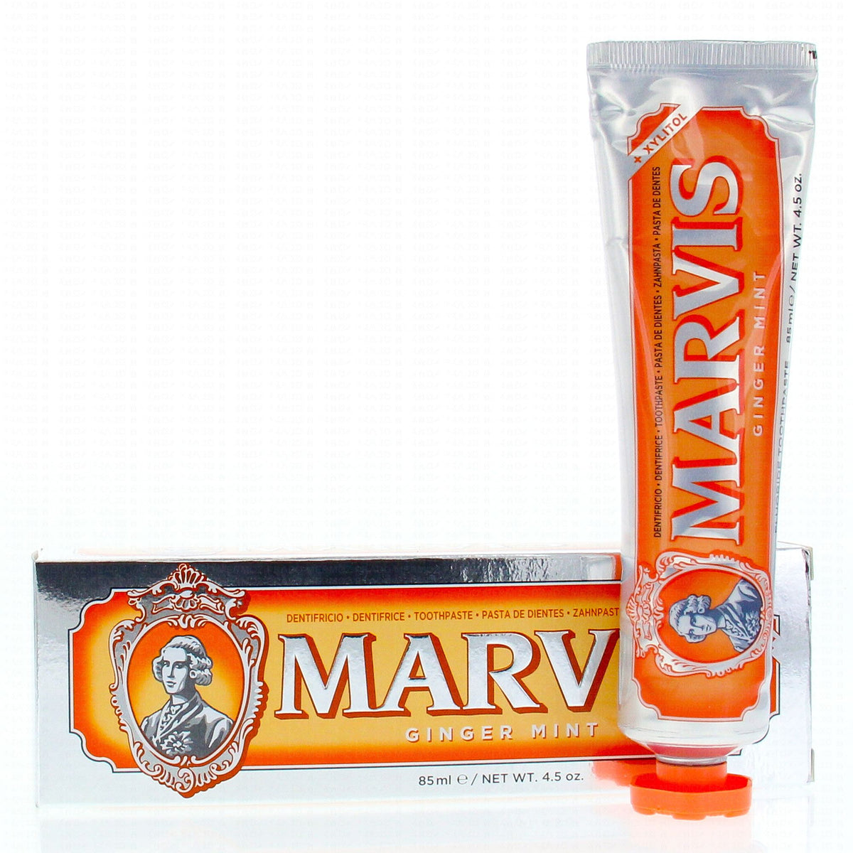 Marvis Ginger Mint Toothpaste 85ml, box and tube