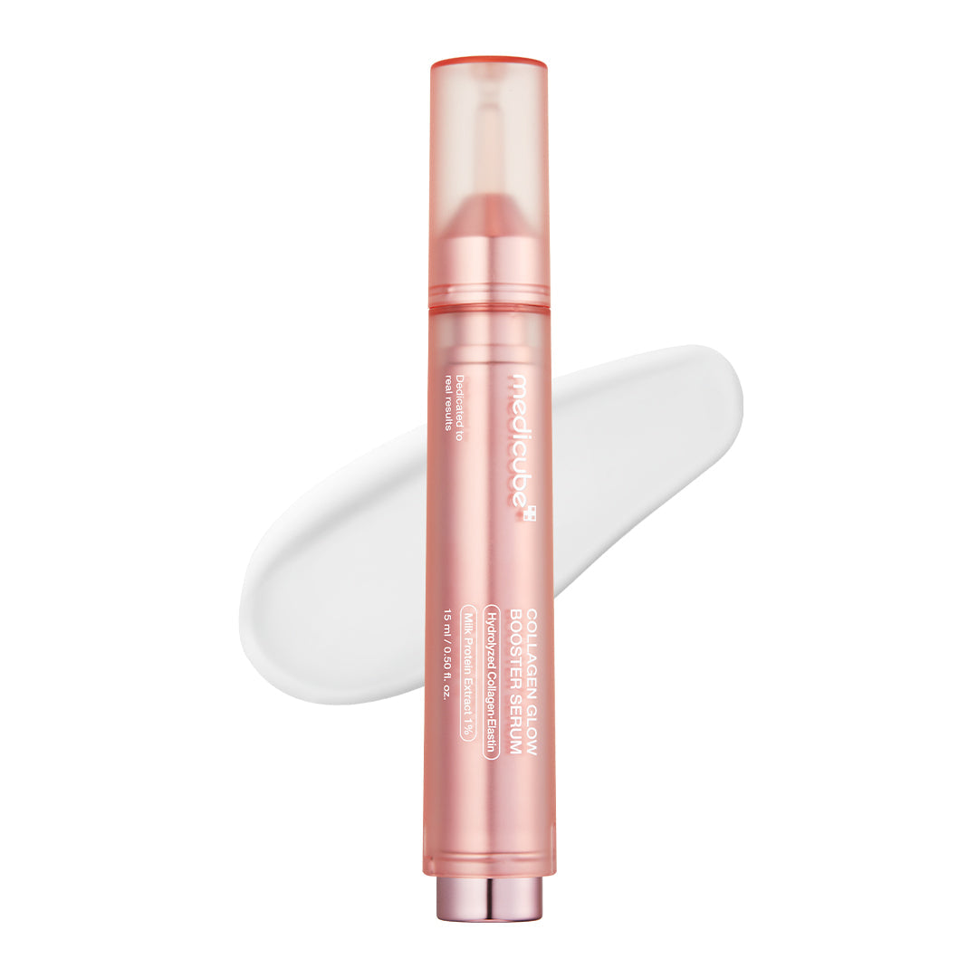 Medicube Collagen Glow Booster Serum 15ml, front of the pump bottle