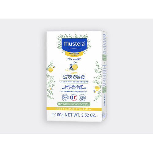 Mustela Cold Cream Soap with Organic Beeswax 100g bar for baby and sensitive skin, view 1
