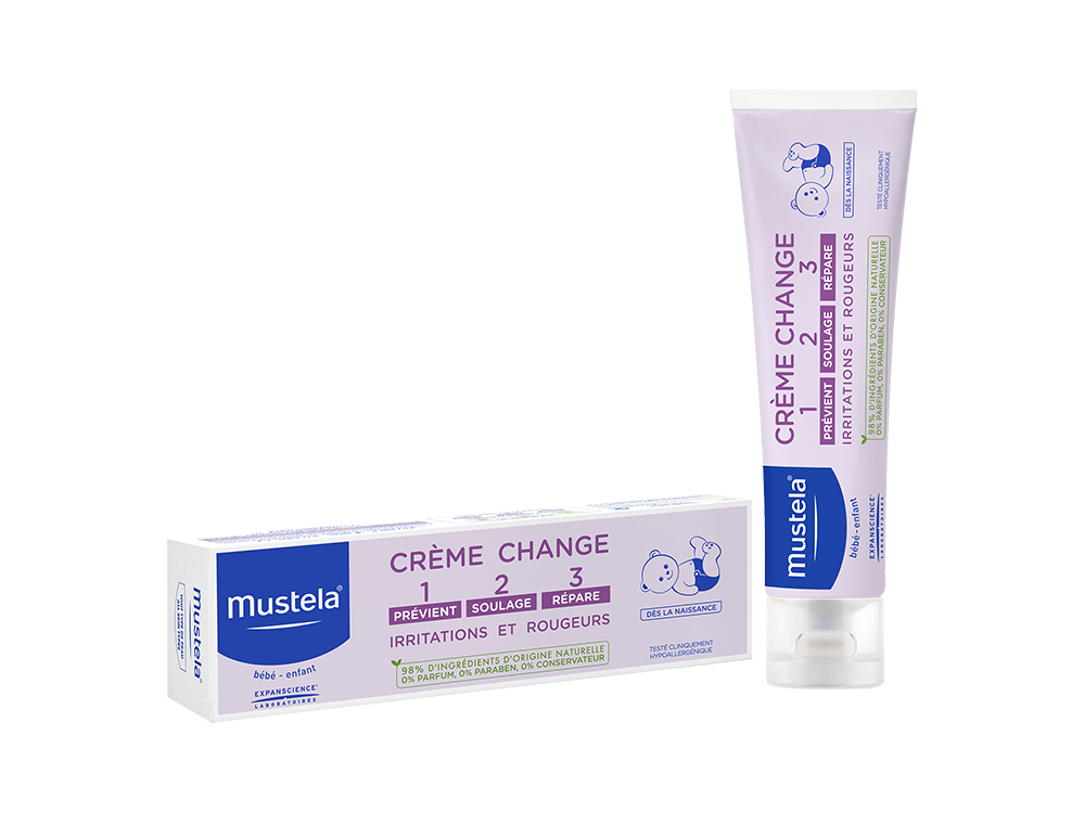 Mustela 123 Diaper Change Cream, box and tube