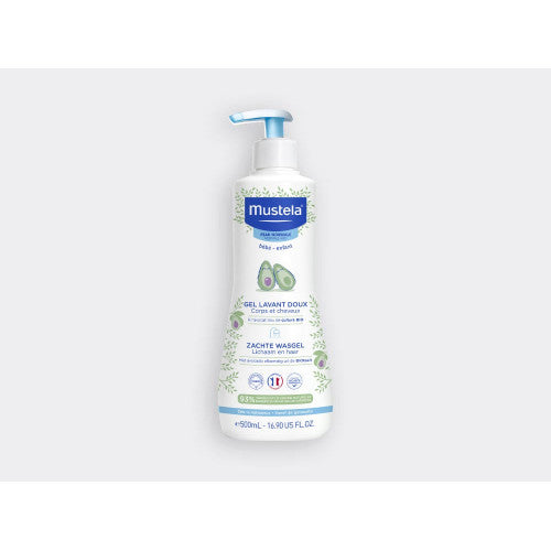Mustela Gentle Organic Avocado Body and Hair Wash pump bottle for babies, view 1