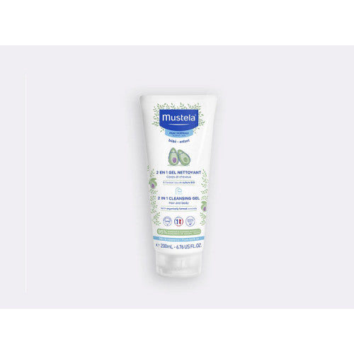 Mustela Organic Avocado 2 in 1 Cleansing Gel 200ml for baby body and hair, view 1