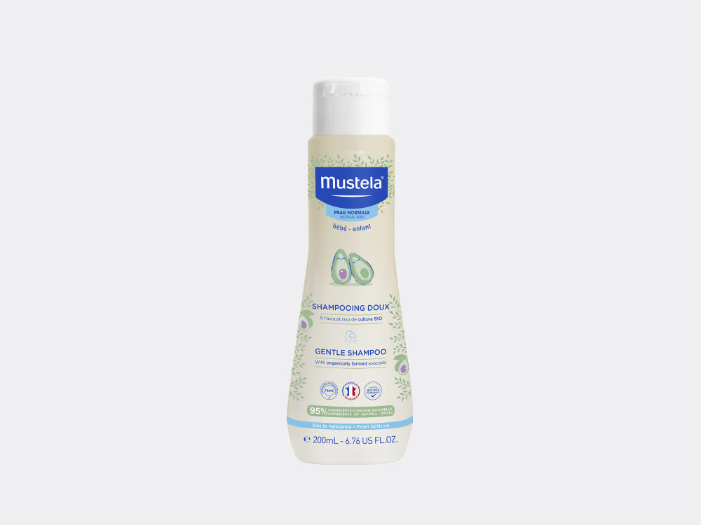 Mustela Gentle Shampoo 200ml, front of the bottle