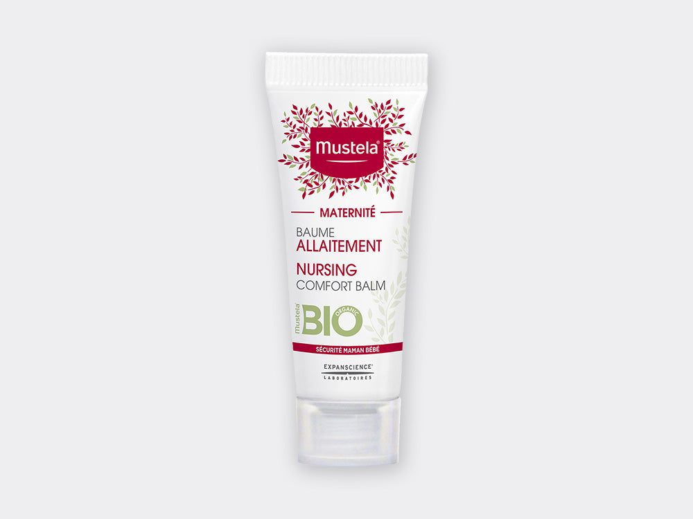 Mustela Organic Nursing Balm, front of the tube