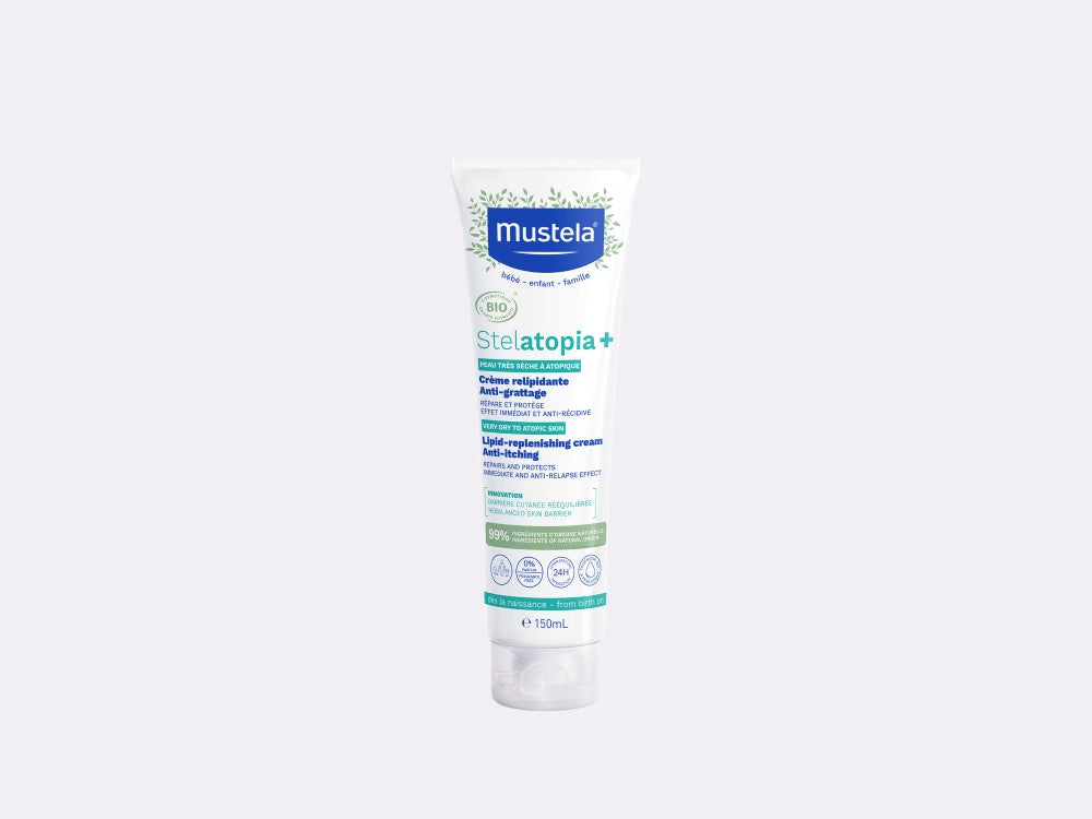 Mustela Stelatopia+ 150ml, front of the tube