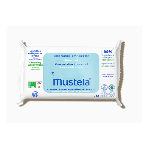 Mustela Water Cleansing Wipes for Baby 60 wipes, view 1
