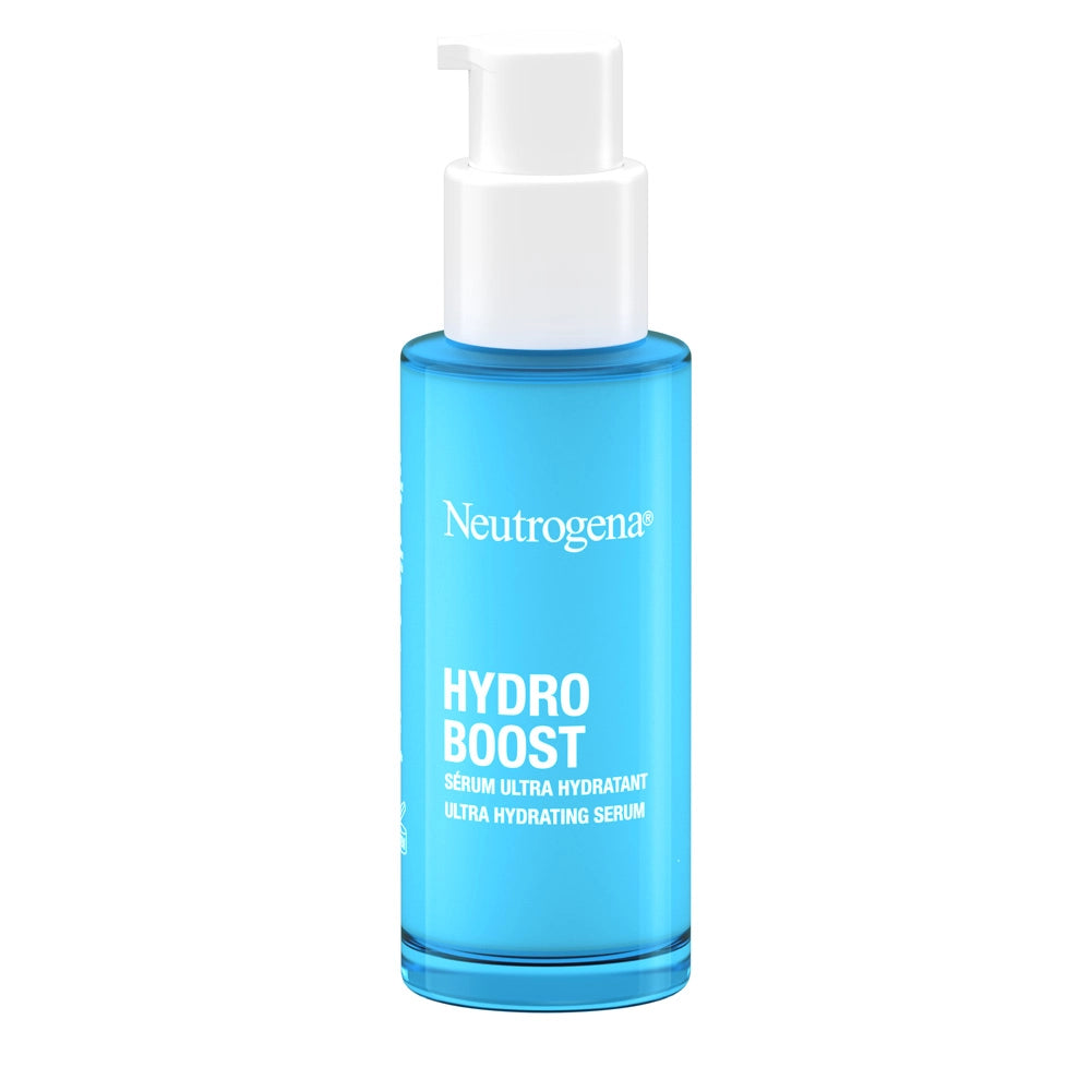 Neutrogena Hydro Boost Ultra Hydrating Hyaluronic Acid Serum 30ml, front of the pump bottle