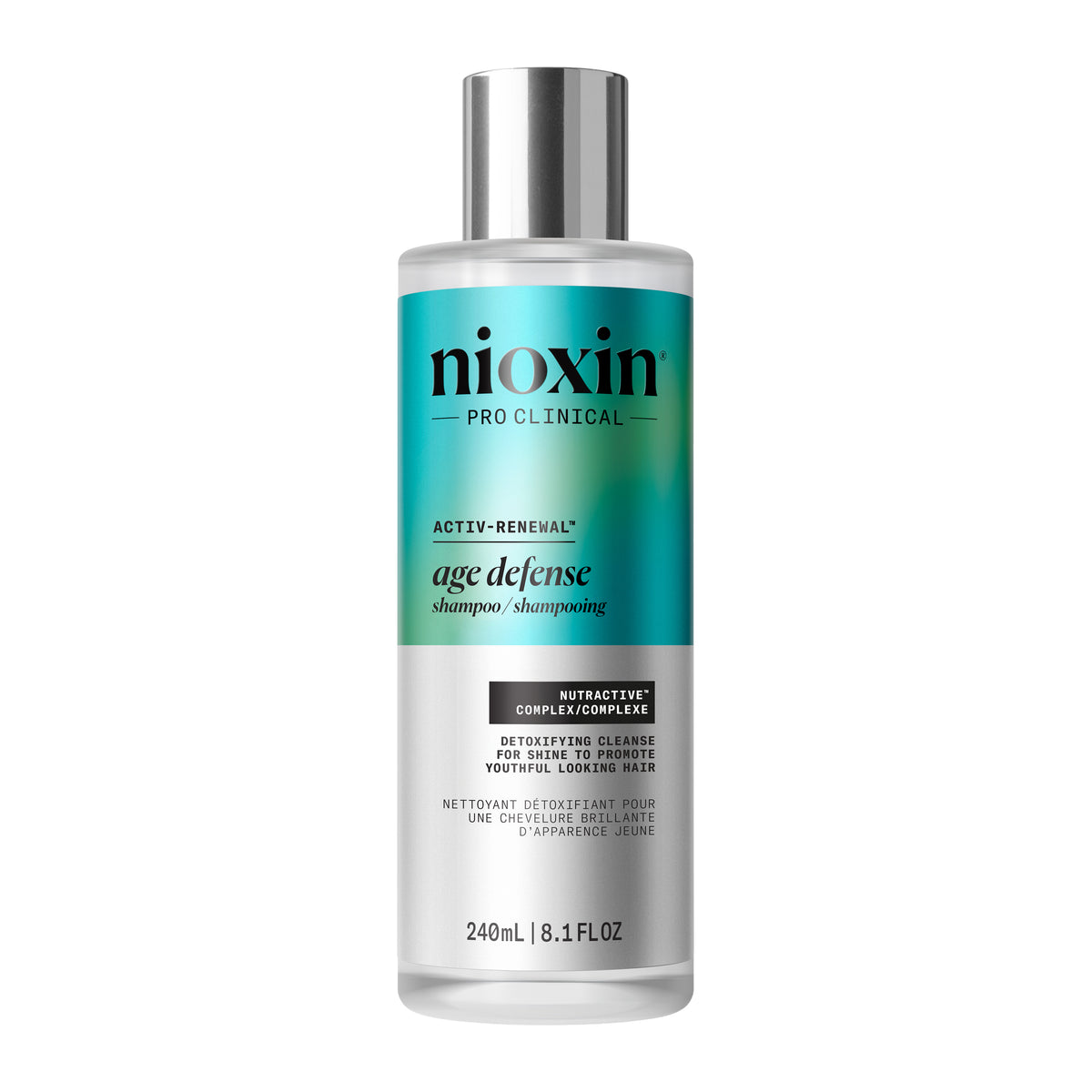 Nioxin Pro Clinical Age Defense Shampoo 240ml, front of the bottle