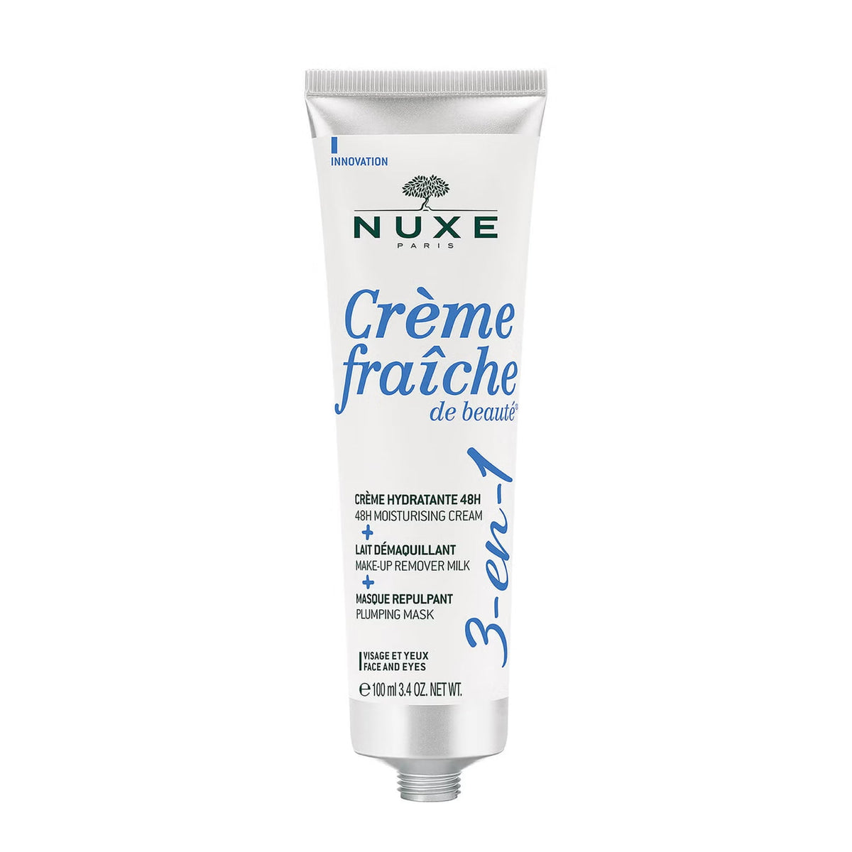 NUXE Crème Fraîche de Beauté 100ml, front of the tube with the cap off