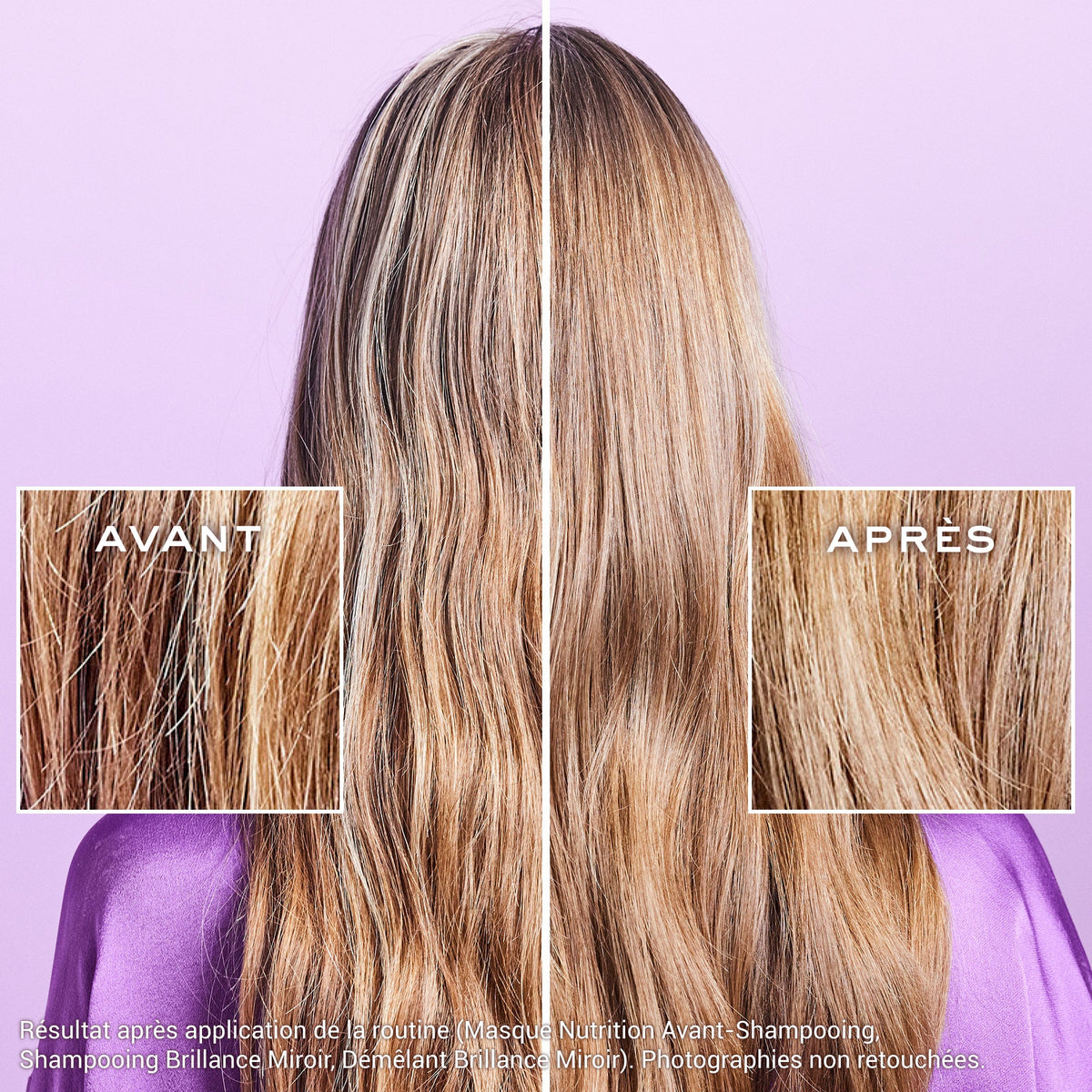 NUXE Hair Prodigieux, before and after photos of long hair