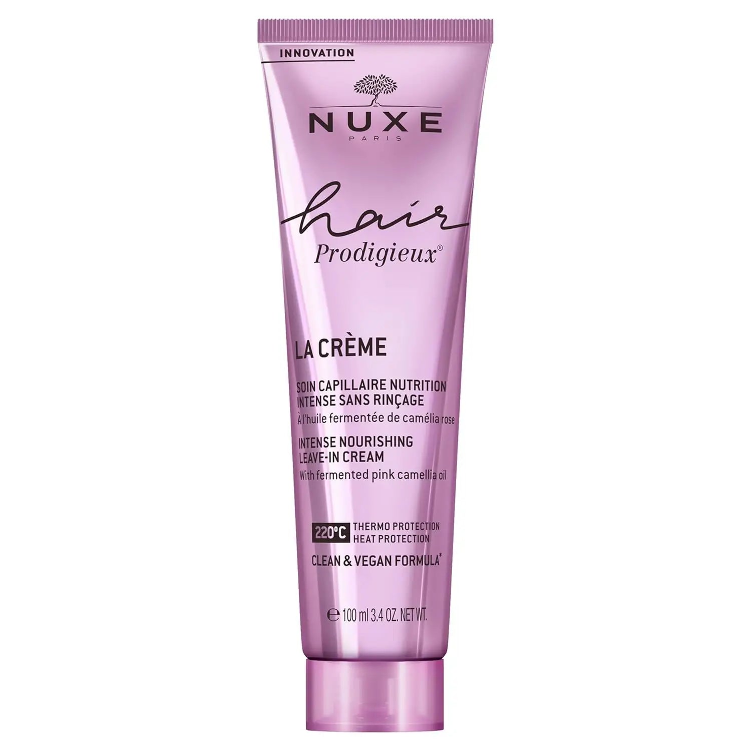 NUXE Hair Prodigieux Intense Nourishing Leave-In Cream tube on white background, view 1