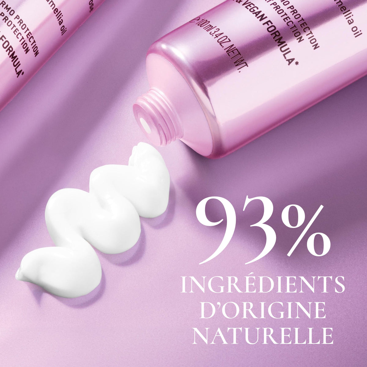 NUXE Hair Prodigieux, open tube with a ribbon of white cream, text in French