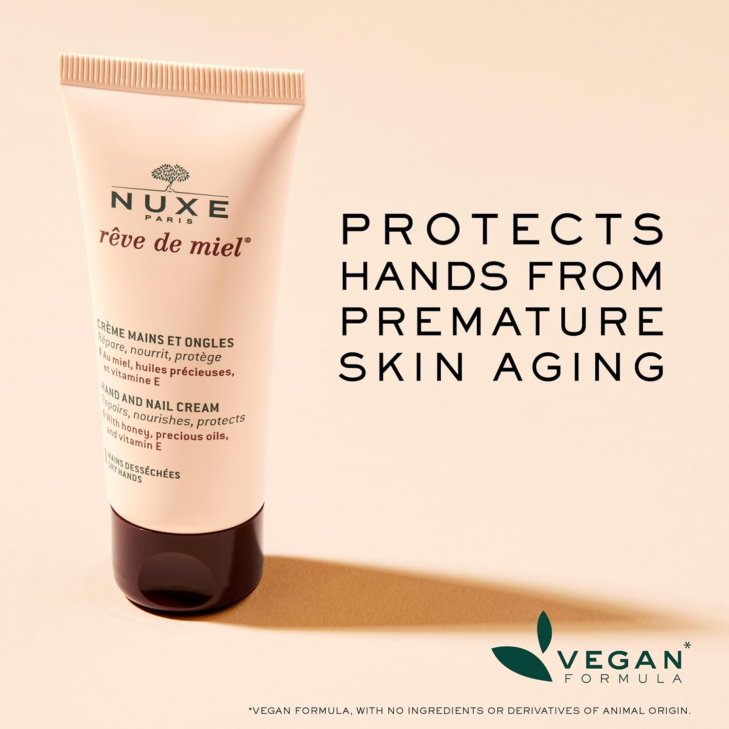 NUXE Honey Hand Cream with shea butter and botanical oils, alternate angle