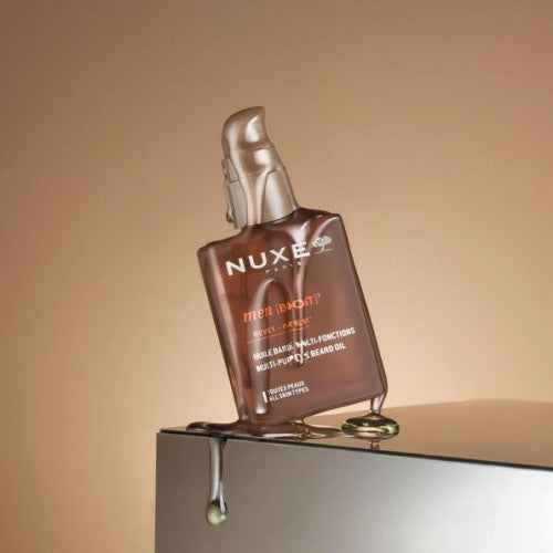 NUXE Men Boost Multi-Function Beard Oil 30ml bottle, packaging detail