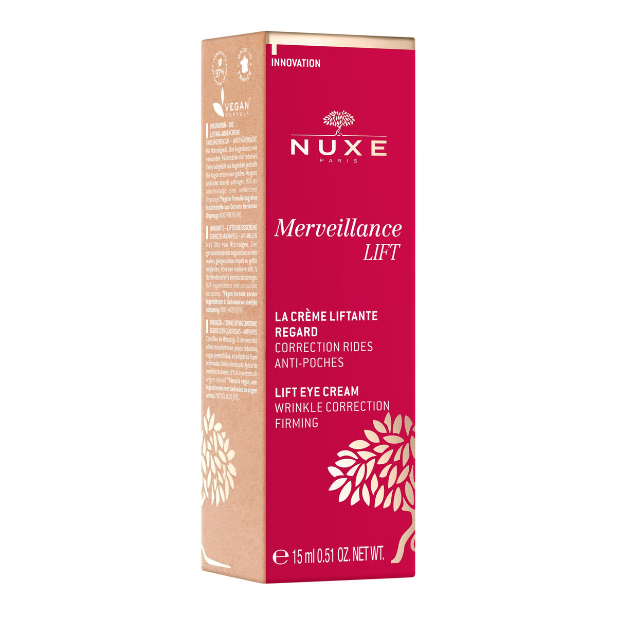 NUXE Merveillance Lift 15ml, three-quarter view of the box