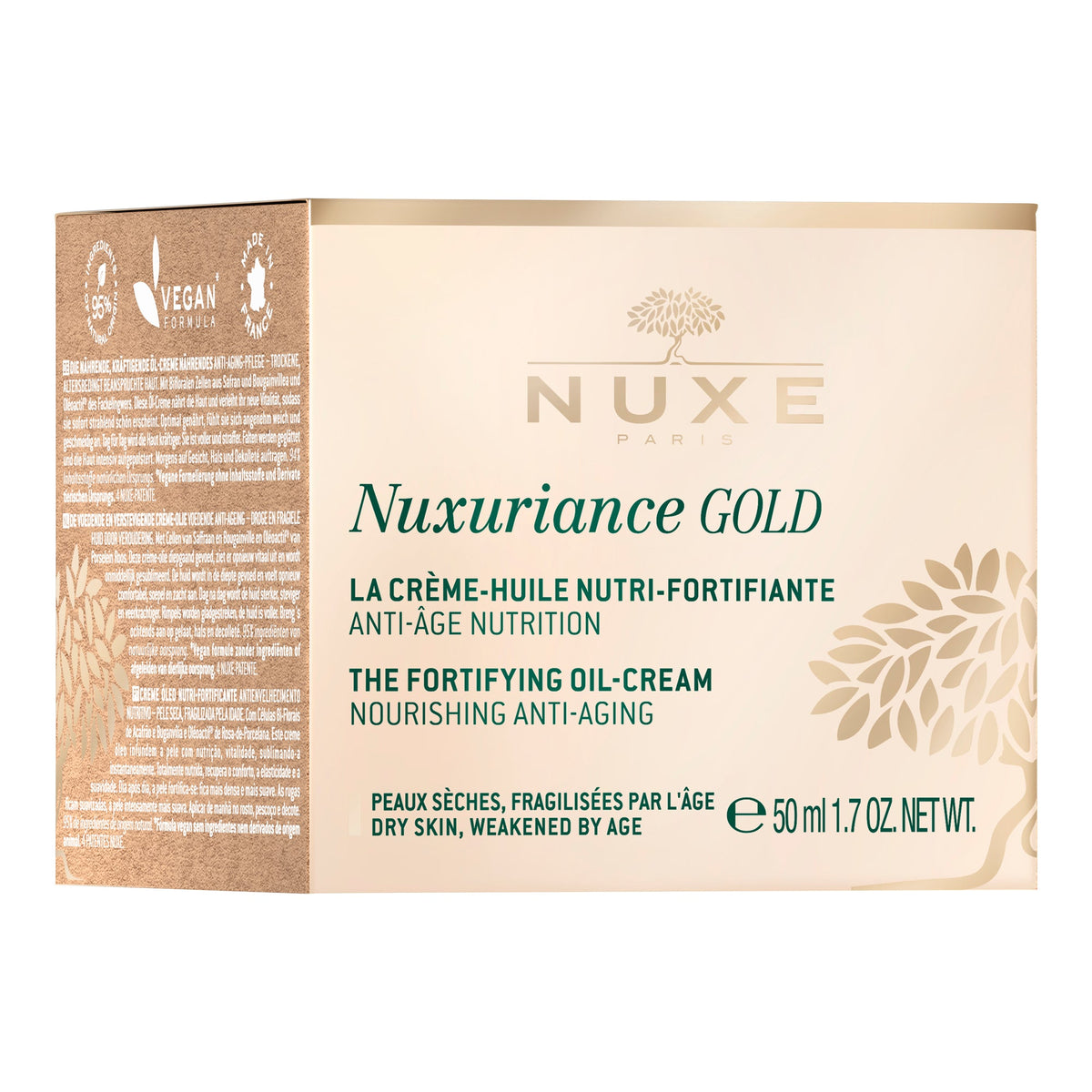 NUXE NUXURIANCE GOLD 50ml, three-quarter view of the box