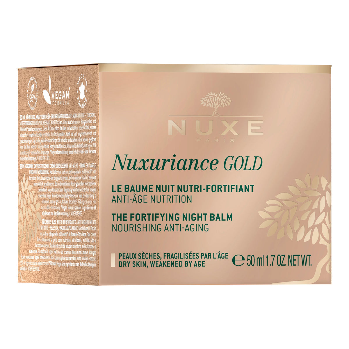 NUXE NUXURIANCE GOLD 50ml, three-quarter view of the box