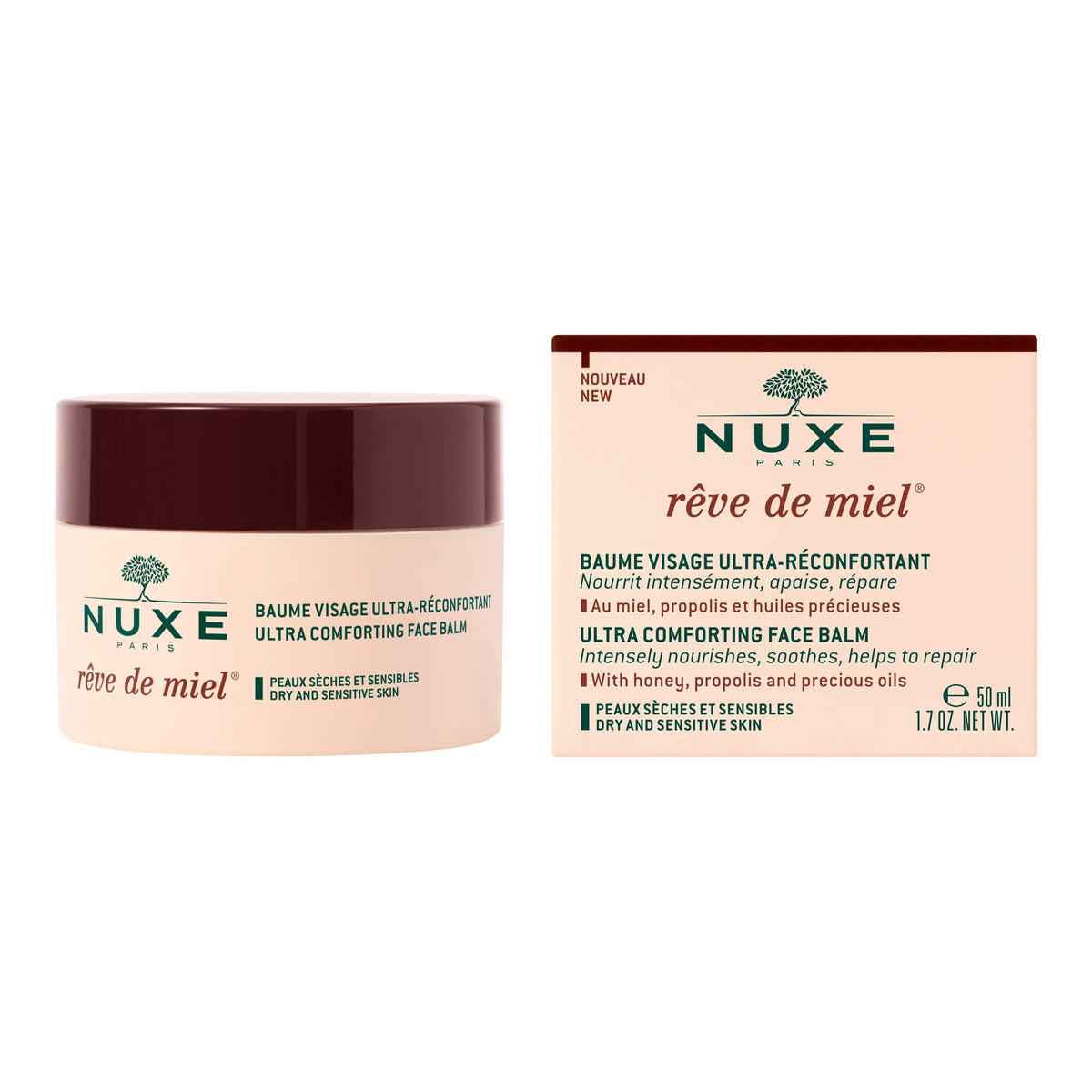 NUXE Rêve de Miel 50ml, box and jar