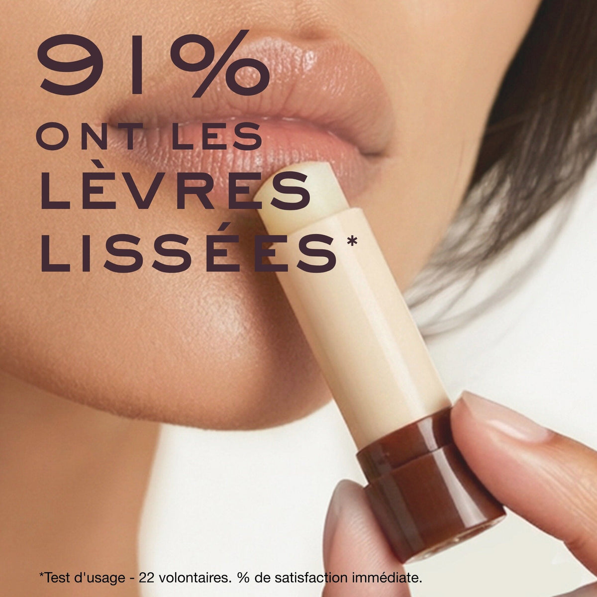 NUXE Rêve de Miel, stick applied to the lips with study results in French