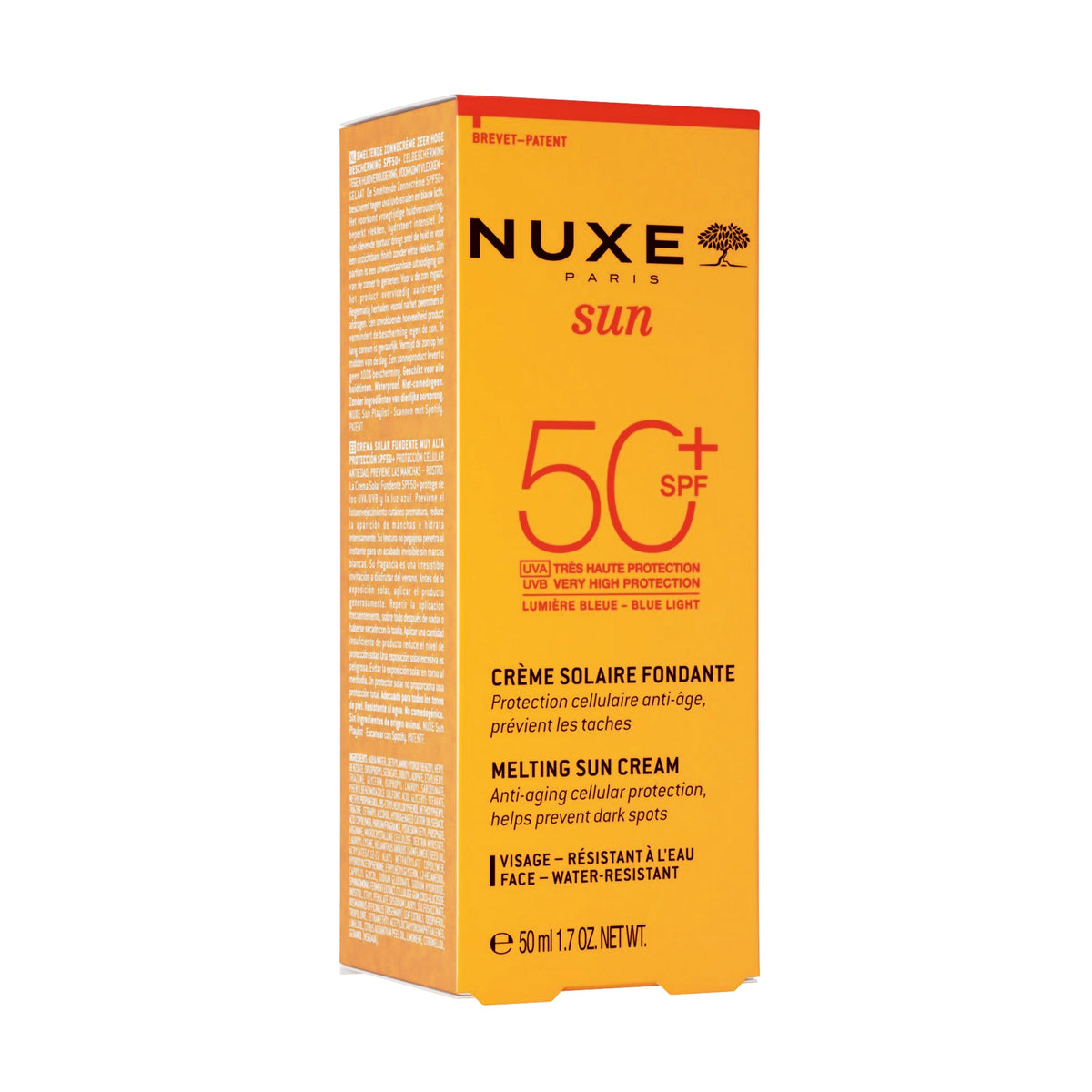NUXE SUN 50ml, front of the box
