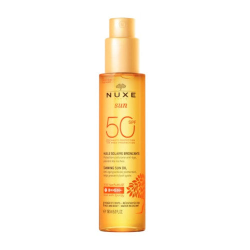 NUXE SUN Tanning Oil SPF 50 150ml bottle from Paris Pharmacy, view 1